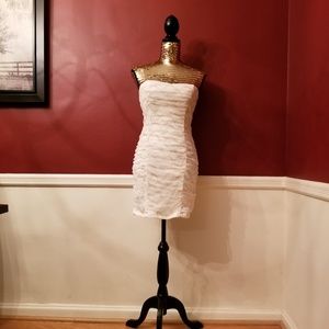 BCX Strapless Ruched Glitter Dress